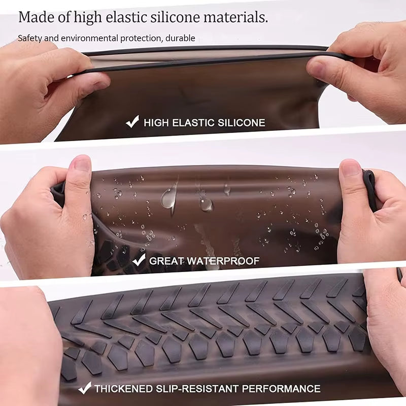 Versatile 6/4/2PCS Waterproof Silicone Shoe Covers - Durable, Anti-Slip & Reusable for Rainy Days and Outdoor Adventures