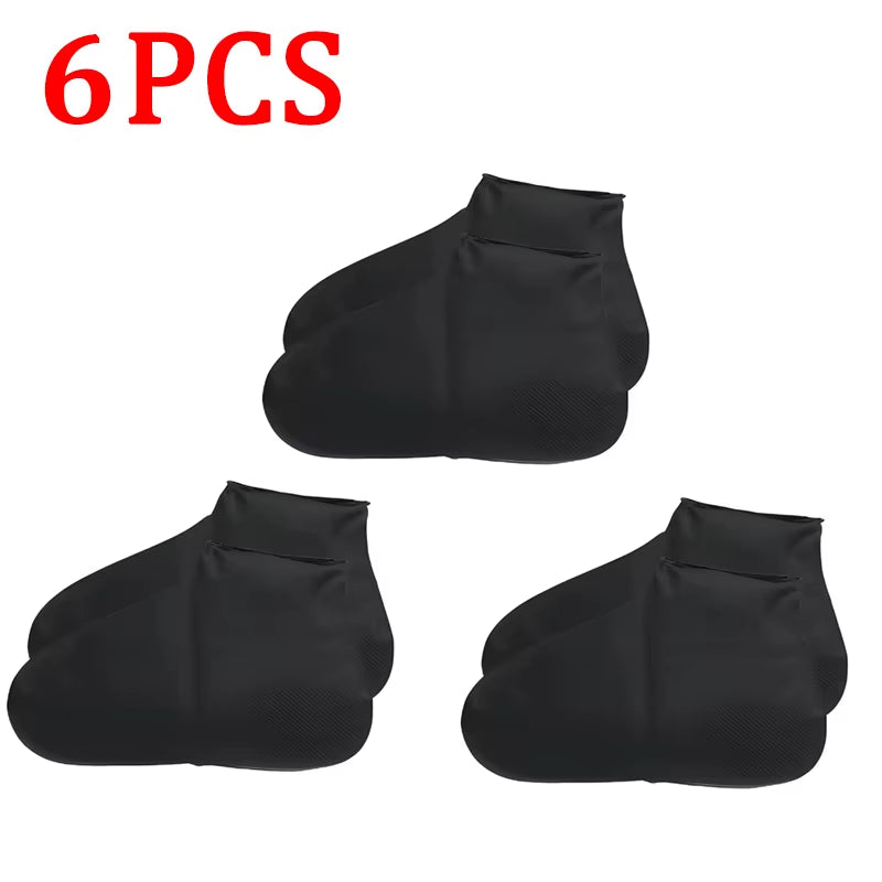 Versatile 6/4/2PCS Waterproof Silicone Shoe Covers - Durable, Anti-Slip & Reusable for Rainy Days and Outdoor Adventures