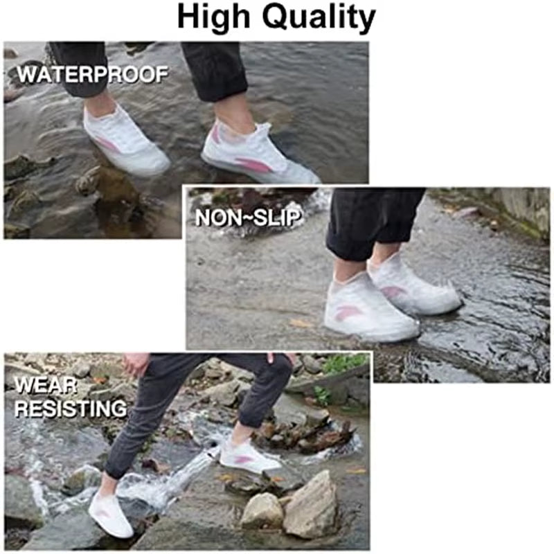 Versatile 6/4/2PCS Waterproof Silicone Shoe Covers - Durable, Anti-Slip & Reusable for Rainy Days and Outdoor Adventures