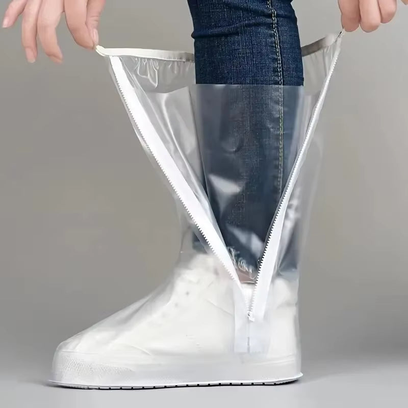 Stay Dry and Stylish with Our High Top Unisex PVC Shoe Covers - Reusable, Waterproof, and Anti-Slip for All Weather Conditions!