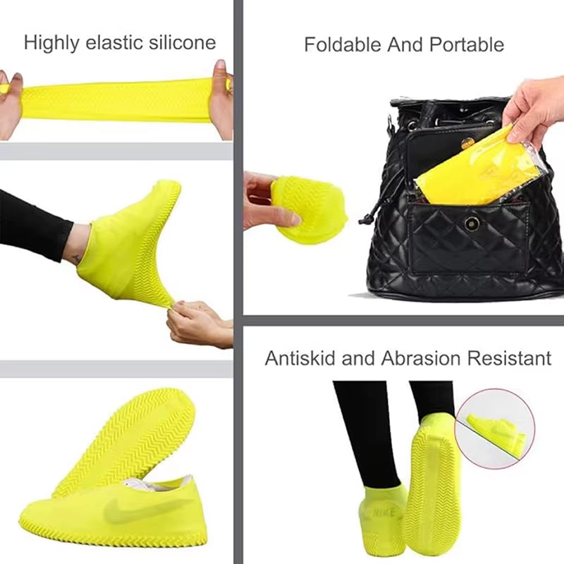 Versatile 6/4/2PCS Waterproof Silicone Shoe Covers - Durable, Anti-Slip & Reusable for Rainy Days and Outdoor Adventures