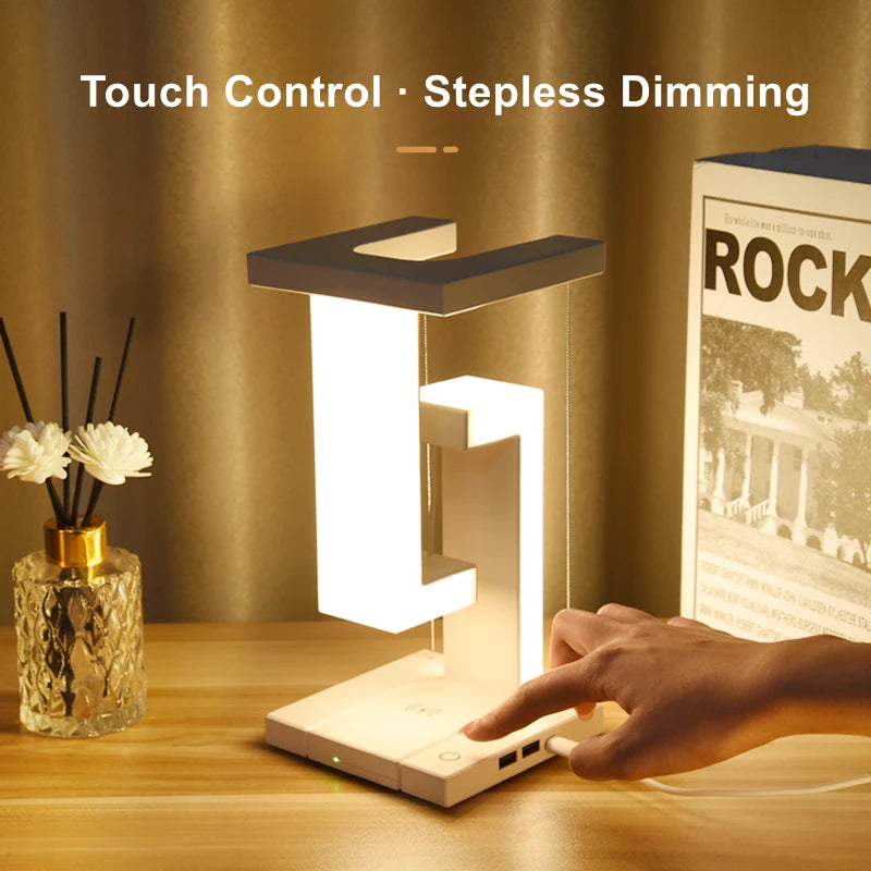 Elevate Your Space with the Novelty Floating Lamp and 10W Detachable Wireless Charger - Perfect for Bedrooms and Offices!