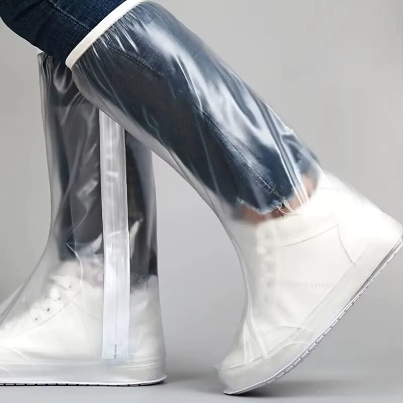 Stay Dry and Stylish with Our High Top Unisex PVC Shoe Covers - Reusable, Waterproof, and Anti-Slip for All Weather Conditions!