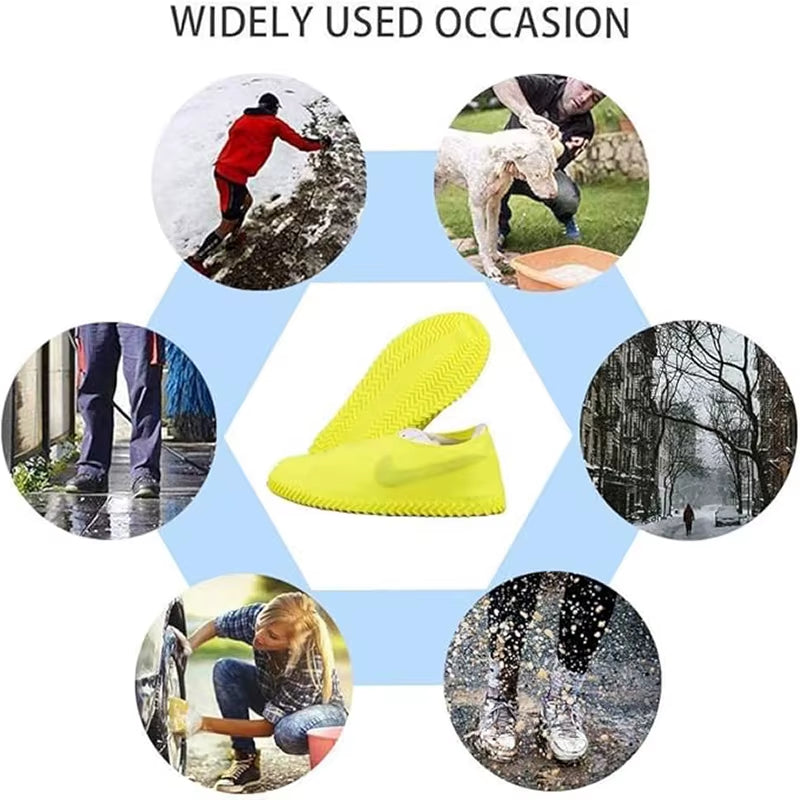 Versatile 6/4/2PCS Waterproof Silicone Shoe Covers - Durable, Anti-Slip & Reusable for Rainy Days and Outdoor Adventures