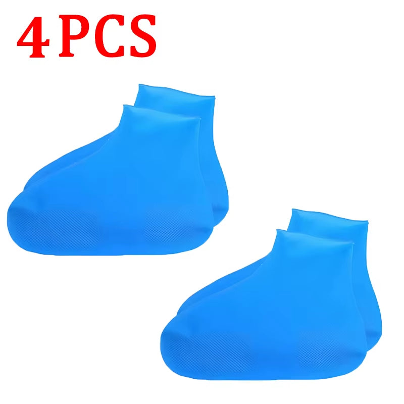 Versatile 6/4/2PCS Waterproof Silicone Shoe Covers - Durable, Anti-Slip & Reusable for Rainy Days and Outdoor Adventures