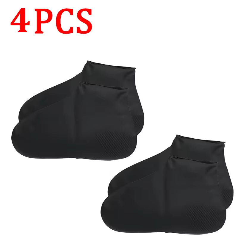 Versatile 6/4/2PCS Waterproof Silicone Shoe Covers - Durable, Anti-Slip & Reusable for Rainy Days and Outdoor Adventures