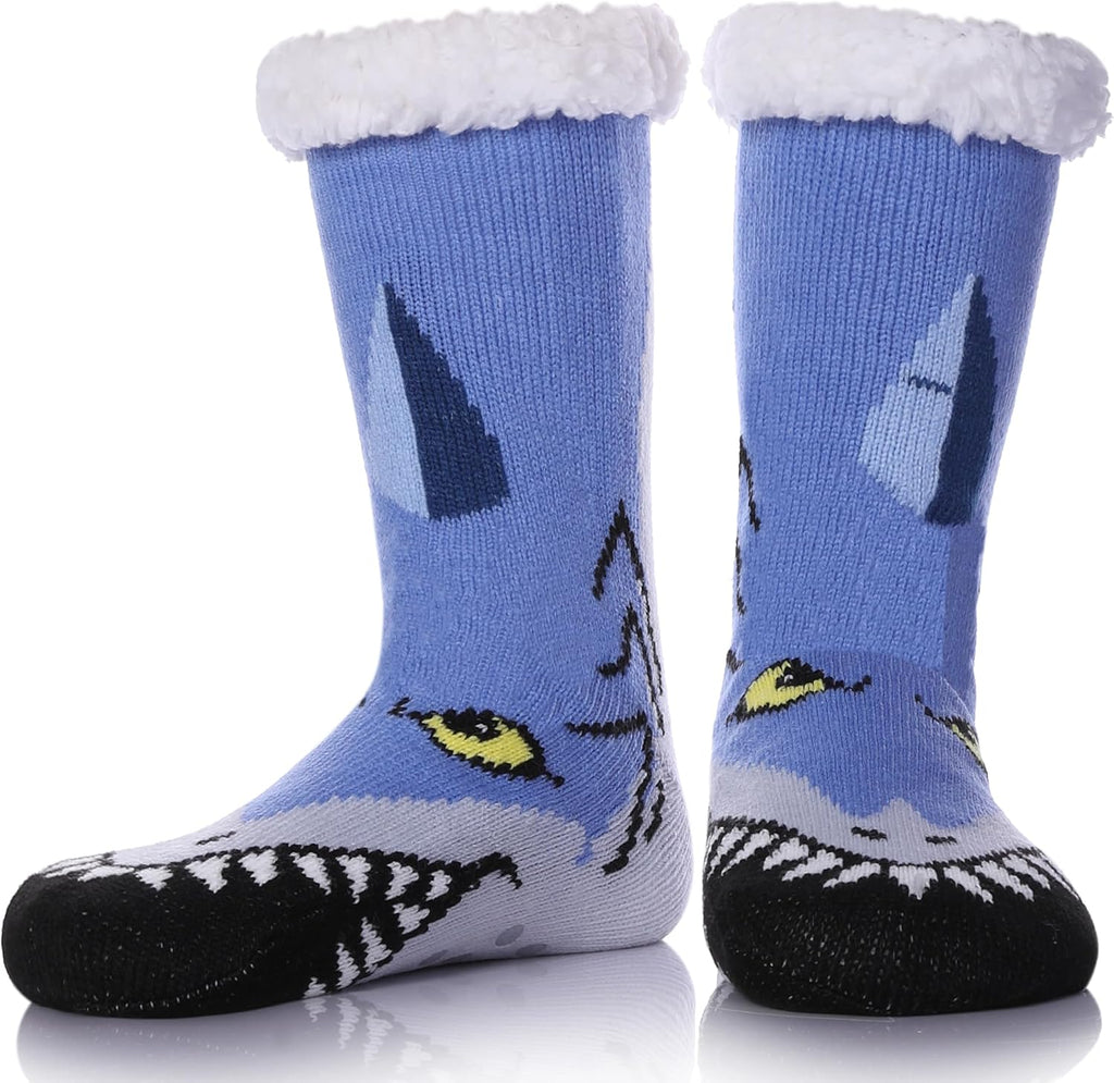 Mens Slipper Socks with Grippers Winter Warm Cozy Thick Fuzzy Indoor Fluffy Home Socks