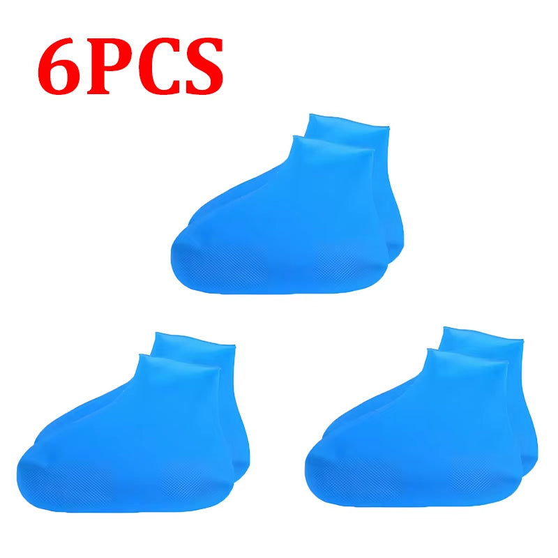 Versatile 6/4/2PCS Waterproof Silicone Shoe Covers - Durable, Anti-Slip & Reusable for Rainy Days and Outdoor Adventures