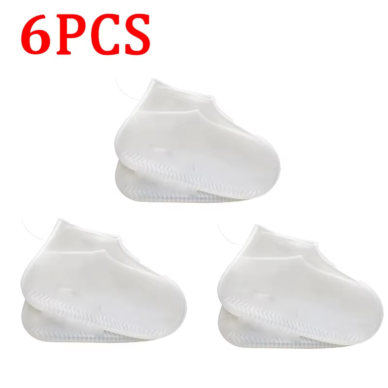 Versatile 6/4/2PCS Waterproof Silicone Shoe Covers - Durable, Anti-Slip & Reusable for Rainy Days and Outdoor Adventures
